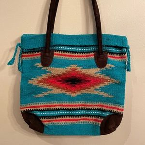 Southwestern Aztec and Suede Monterrey Tote